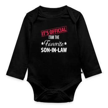 Officiel Je suis le gendre préféré Famille drôle - Body Bébé bio manches longues - noir - Devant