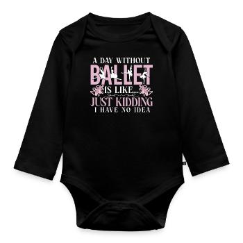 Ballet Dancer Dance Girl Ballerina - Baby Bio-Langarm-Body - Schwarz - Vorne
