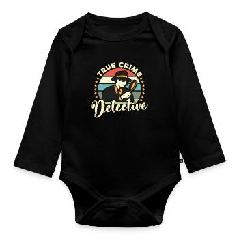 Détective True Crime Détective Retro Enquête - Body Bébé bio manches longues - noir - Devant