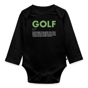 Sport Définition Golf - Body Bébé bio manches longues - noir - Devant