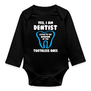 I am Dentist - Baby Bio-Langarm-Body - Schwarz - Vorne