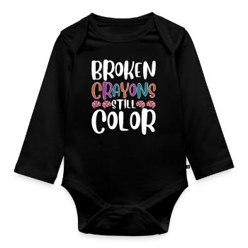 Mental Health Awareness - Organic Longsleeve Baby Bodysuit - black - Front