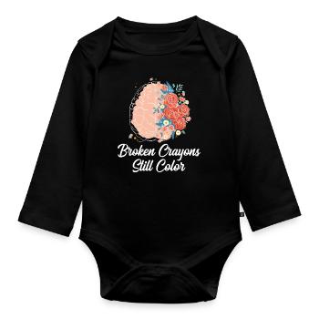 Mental Health Awareness - Organic Longsleeve Baby Bodysuit - black - Front