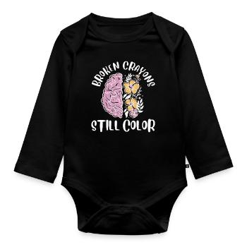 Mental Health Awareness - Organic Longsleeve Baby Bodysuit - black - Front