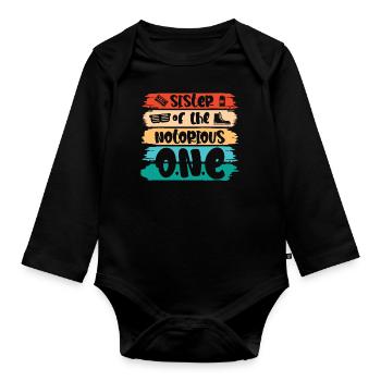 Drôle de sœur hip-hop old-school - Body Bébé bio manches longues - noir - Devant