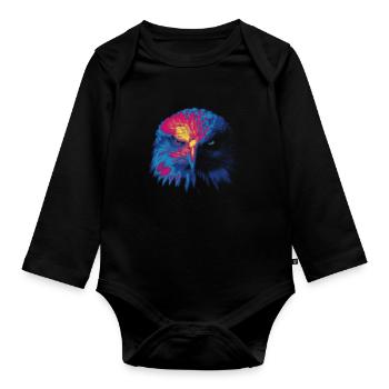 Aigle coloré - Body Bébé bio manches longues - noir - Devant