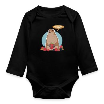 Murmeltiere Munggen Mankai Groundhog Geschenk - Baby Bio-Langarm-Body - Schwarz - Vorne