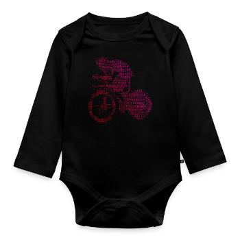 Cycliste sur route Vélo de route Vélo de route - Body Bébé bio manches longues - noir - Devant