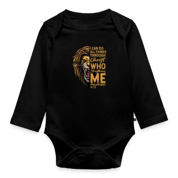 Bible - Organic Longsleeve Baby Bodysuit - black - Front