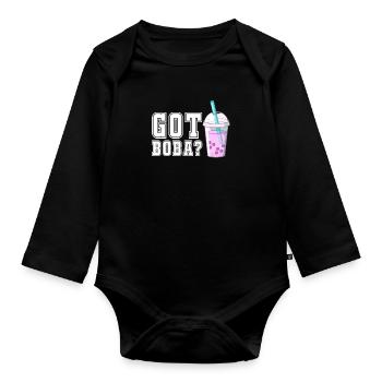 Bubble Tea - Organic Longsleeve Baby Bodysuit - black - Front