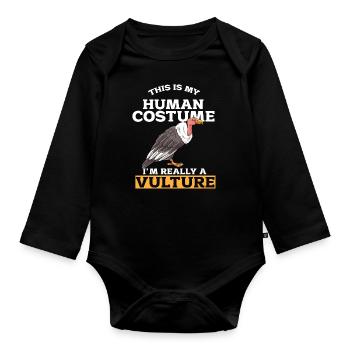 Vulture - Organic Longsleeve Baby Bodysuit - black - Front