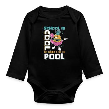 Summer Holidays School Student Holiday Gift - Organic Longsleeve Baby Bodysuit - black - Front