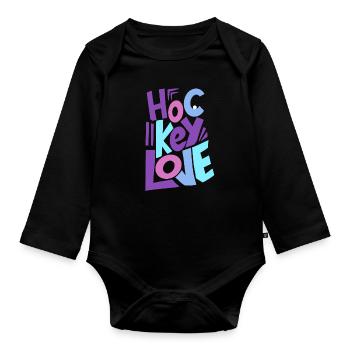 Field Hockey Indoor Hockey Hockey Girl - Organic Longsleeve Baby Bodysuit - black - Front