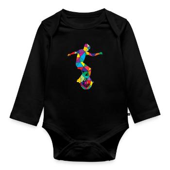 Unicycle Polygone Unicycliste - Body Bébé bio manches longues - noir - Devant