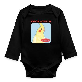 Cockatiels Bird Owner Cadeau - Body Bébé bio manches longues - noir - Devant