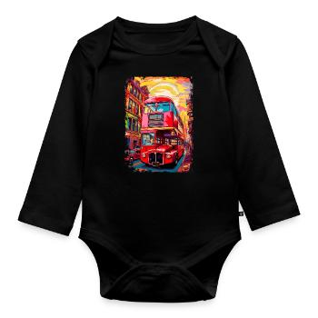 London - Organic Longsleeve Baby Bodysuit - black - Front