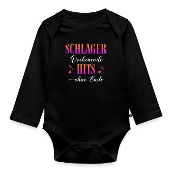 Schlager Weekend - Organic Longsleeve Baby Bodysuit - black - Front