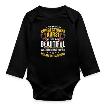 Correctional Nurse To An Amazing Prison Nurse - Baby Bio-Langarm-Body - Schwarz - Vorne