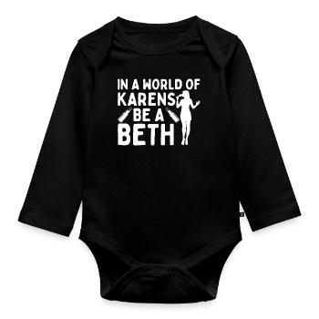 Un monde plein de Karens est une Beth pour les femmes - Body Bébé bio manches longues - noir - Devant