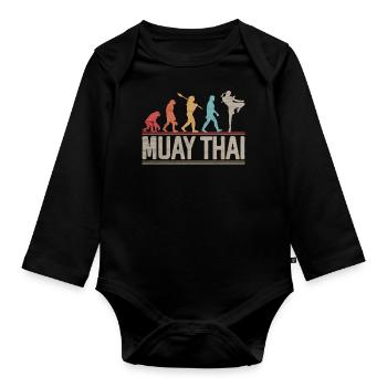 Muay Thai Evolution Kickboxen Kampfkünste - Baby Bio-Langarm-Body - Schwarz - Vorne