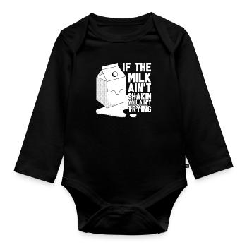 Cow Milk Trembling Milk Truck - Organic Longsleeve Baby Bodysuit - black - Front