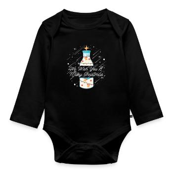 Lait de vache Panier de lait de Noël - Body Bébé bio manches longues - noir - Devant