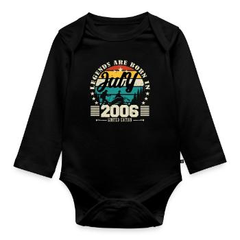 Juli 2006. Geburtstagsgeschenk Juli 2006. - Baby Bio-Langarm-Body - Schwarz - Vorne