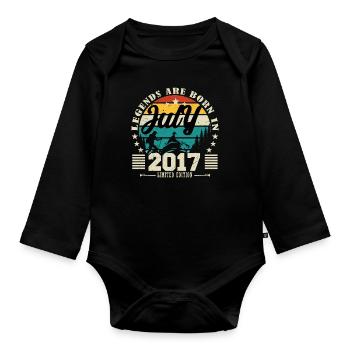July 2017. Birthday gift July 2017. - Organic Longsleeve Baby Bodysuit - black - Front