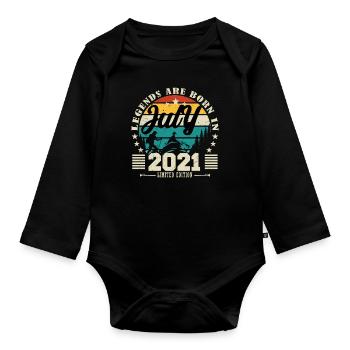 July 2021. Birthday gift July 2021. - Organic Longsleeve Baby Bodysuit - black - Front