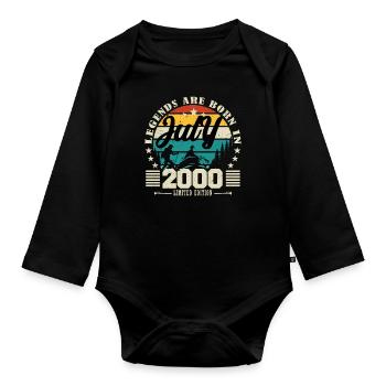 July 2000. Birthday gift July 2000. - Organic Longsleeve Baby Bodysuit - black - Front