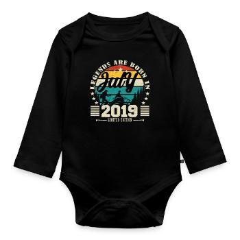 July 2019. Birthday gift July 2019. - Organic Longsleeve Baby Bodysuit - black - Front