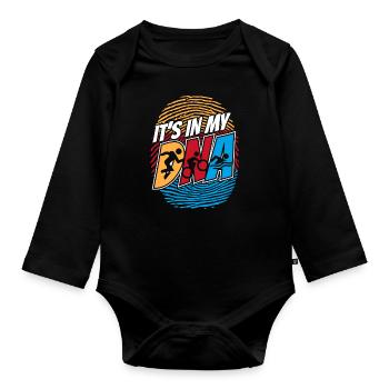 It's In My DNA Training Triathlon Bike Triathlete - Organic Longsleeve Baby Bodysuit - black - Front