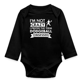 Sport Je ne suis pas fou de ballon chasseur - Body Bébé bio manches longues - noir - Devant