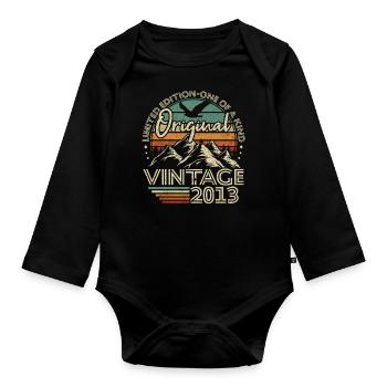 Original 2013 Vintage Cadeau D anniversaire 10 Ans - Body Bébé bio manches longues - noir - Devant