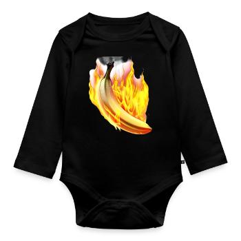 Brennende Banane - Baby Bio-Langarm-Body - Schwarz - Vorne