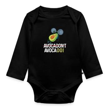 Avocadont Avocado Bench Press Fitness Workout - Baby Bio-Langarm-Body - Schwarz - Vorne