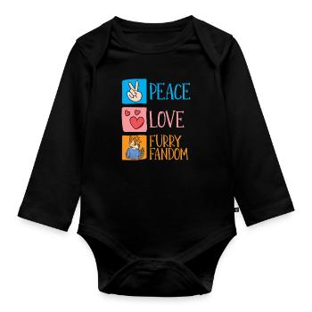 Furry Fandom Fursuits Heart - Body Bébé bio manches longues - noir - Devant