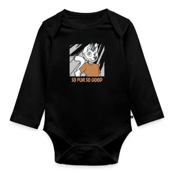 Furry Fandom Fursuits Drôle - Body Bébé bio manches longues - noir - Devant