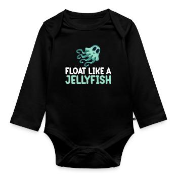 Méduses Méduses Ocean Sea Life Motif - Body Bébé bio manches longues - noir - Devant