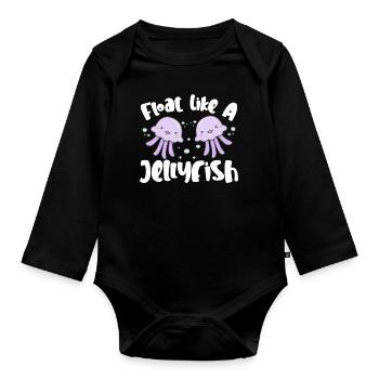 Méduses Méduses Ocean Sea Life Motif - Body Bébé bio manches longues - noir - Devant