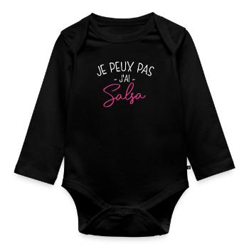 Pas Dispo, Salsa M'appelle - Body Bébé bio manches longues - noir - Devant