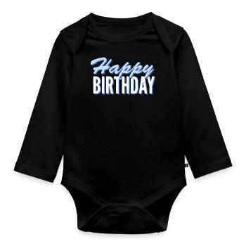 Félicitations Idée cadeau de vœux d’anniversaire - Body Bébé bio manches longues - noir - Devant