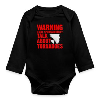 Météorologue de tempête Tornado Twister Citation - Body Bébé bio manches longues - noir - Devant