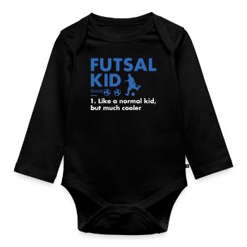 Sport Kid Definition Futsal - Organic Longsleeve Baby Bodysuit - black - Front