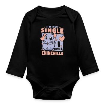 I'm Not Single I Have A Chinchilla Long - Organic Longsleeve Baby Bodysuit - black - Front