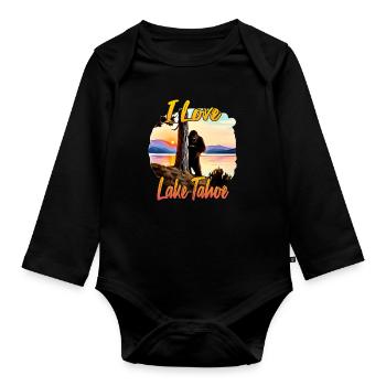 J’adore le lac Tahoe - Body Bébé bio manches longues - noir - Devant