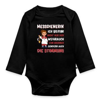 Messdiener Ministrant - Baby Bio-Langarm-Body - Schwarz - Vorne