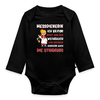 Messdienerin Messdiener - Baby Bio-Langarm-Body - Schwarz - Vorne