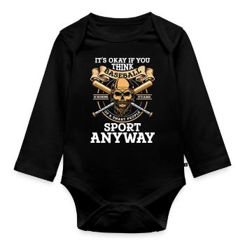 Baseball Bats Game Softball Hobby - Body Bébé bio manches longues - noir - Devant