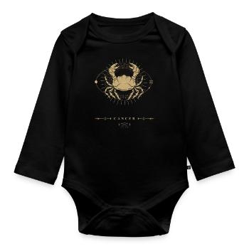 Krebs Sternzeichen - Baby Bio-Langarm-Body - Schwarz - Vorne